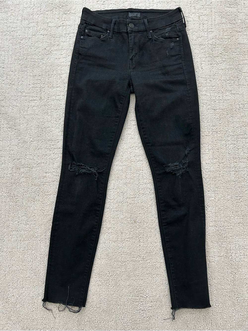 MOTHER Looker Ankle Fray Skinny Jeans